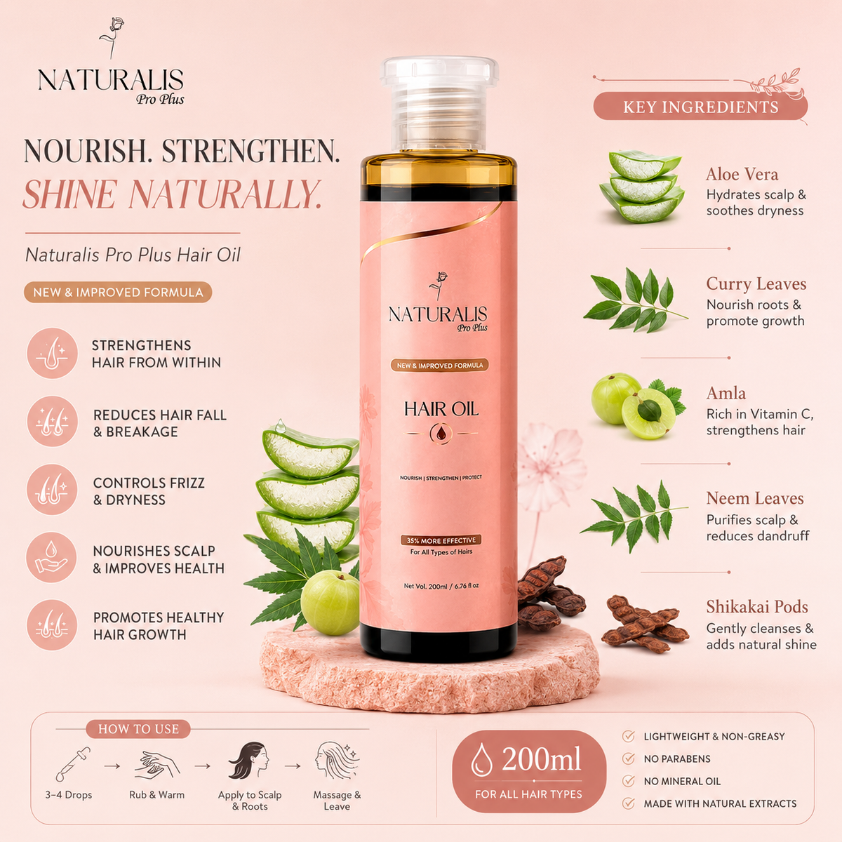 Natural Pro Plus Hair Oil - 200ml